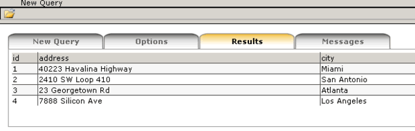 myLittleAdmin New Query Result