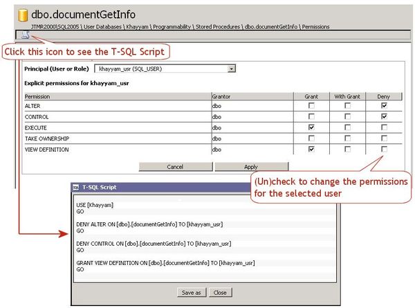 Manage permissions for each object of your db from an intuitive interface