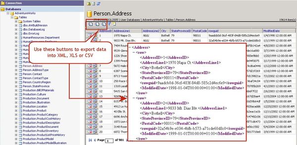 How to export tables and views data (content)